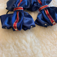 Navy, red and gold diamante edged luxury bows - no tails 4.5”