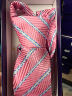 Velcro tie- Pink, Baby blue & white