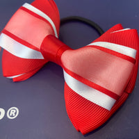 Red & white layered 3” bows (no tails)