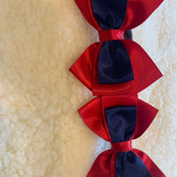 Red & Navy bows - 4” no tails