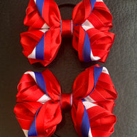 Luxury Bows: Red royal blue and white twist style