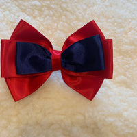 Red & Navy bows - 4” no tails