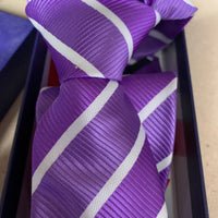 Velcro tie - Purple candy stripe