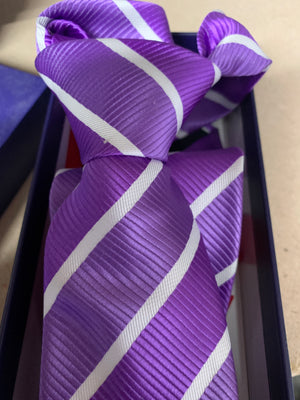 Velcro tie - Purple candy stripe