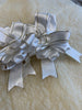 White & gold layered luxury bows- 5”- no tails