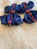 Navy, red and gold diamante edged luxury bows - no tails 4.5”