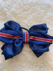 Navy, red and gold diamante edged luxury bows - no tails 4.5”