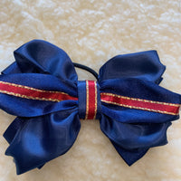 Navy, red and gold diamante edged luxury bows - no tails 4.5”