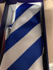 Velcro tie- Royal Blue & white candy stripe